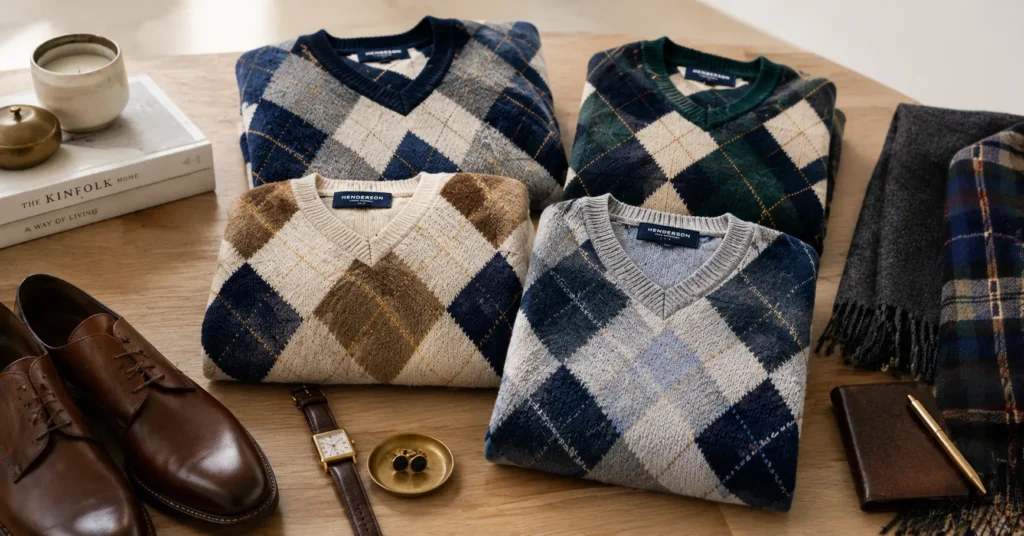 Argyle Sweater: The Complete Guide to Timeless Fashion & Styling 9 Argyle Sweater collection featuring different colors and styles for every wardrobe