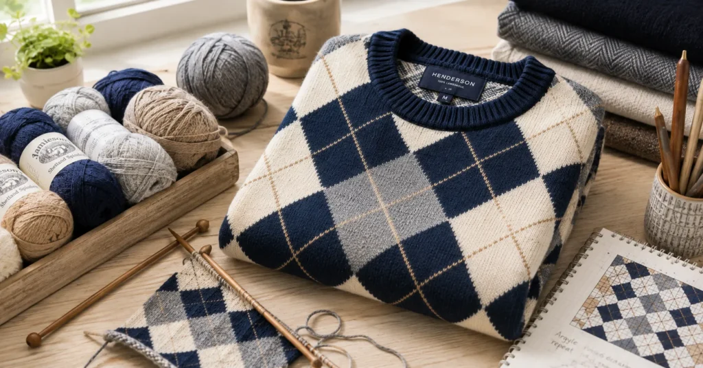 Argyle Sweater: The Complete Guide to Timeless Fashion & Styling 6 Argyle Sweater demonstrating traditional knitting craftsmanship and timeless design