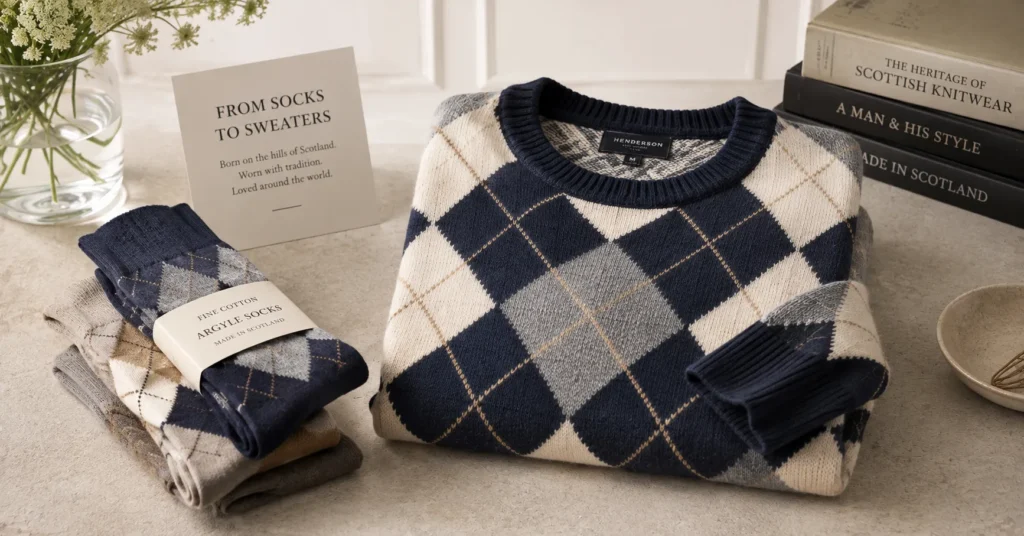 Argyle Sweater: The Complete Guide to Timeless Fashion & Styling 4 Argyle Sweater illustrating the evolution from traditional argyle socks to knitwear