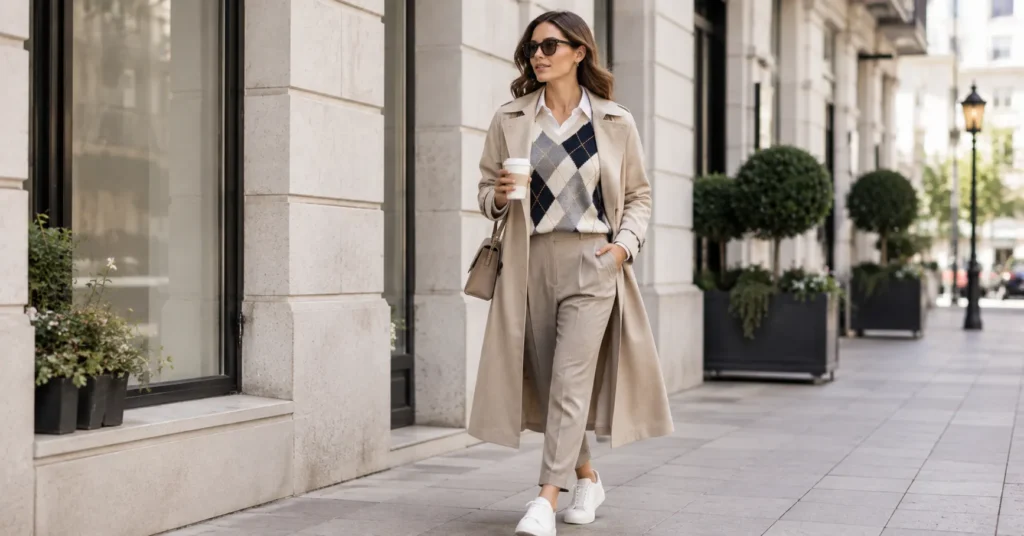 Argyle Sweater: The Complete Guide to Timeless Fashion & Styling 8 Argyle Sweater styled as a versatile modern wardrobe essential