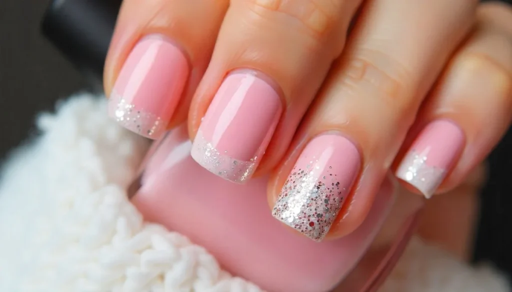 Baby Pink with Glitter or Chrome