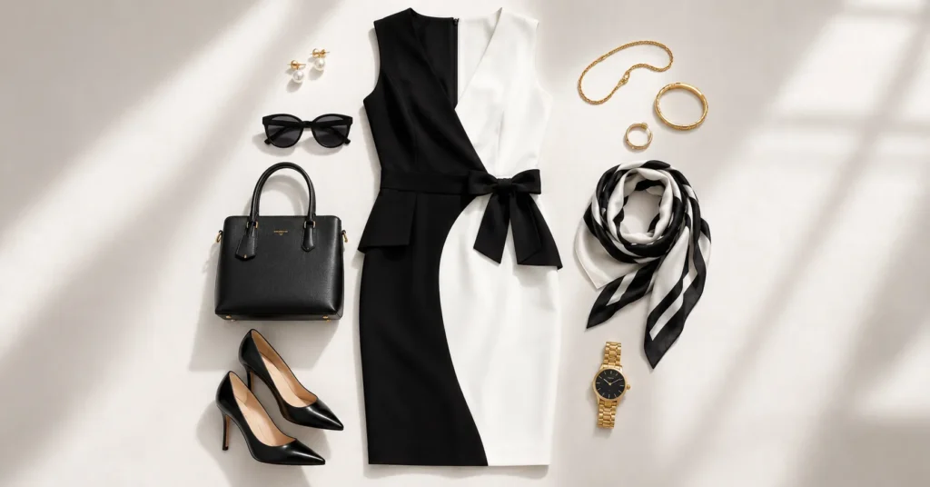 Black and White Dress: Elegant Looks That Never Go Out of Style 7 Black and White Dress accessorized with timeless jewelry and elegant fashion accessories.