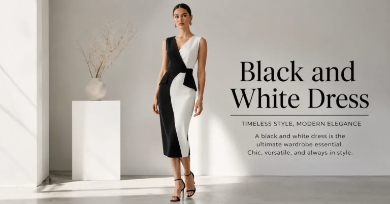 Black and White Dress fashion inspiration featuring a timeless monochrome editorial outfit