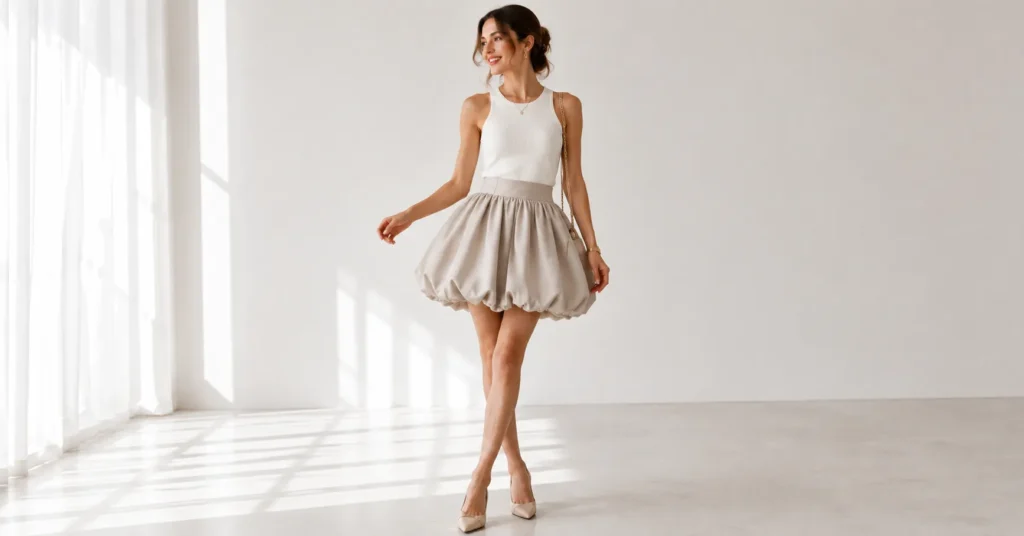 Bubble Skirt: Timeless Outfit Ideas, Styling Tips & Fashion Trends 6 Bubble Skirt expressing confidence, joy, and timeless feminine style