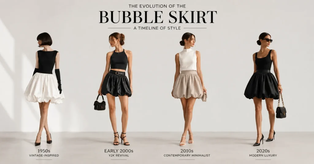Bubble Skirt: Timeless Outfit Ideas, Styling Tips & Fashion Trends 3 Bubble Skirt showcasing timeless fashion evolution through different style eras