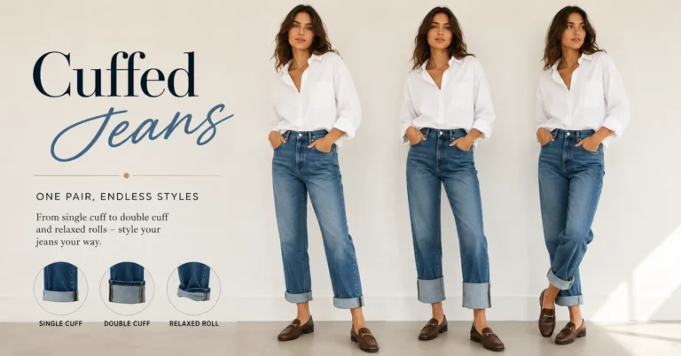 Cuffed Jeans fashion blog featuring stylish modern cuffed denim outfit inspiration for women
