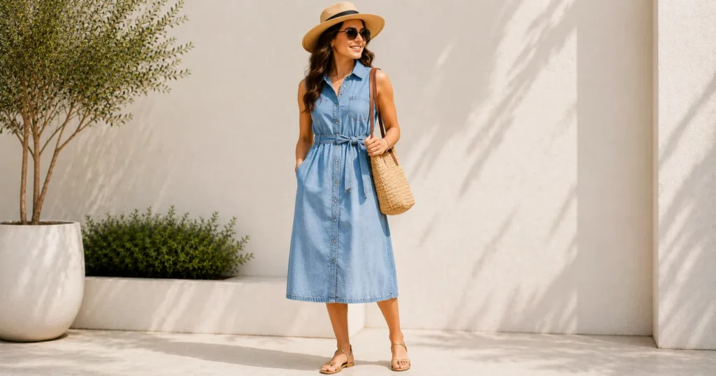 Denim Dress Clothes: The Effortless Blend of Style, Comfort, and Confidence 11 Denim Dress Clothes featuring breezy summer styling for women