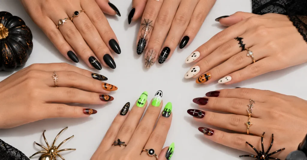 Halloween Nails: The Best Cute, Elegant & Spooky Nail Ideas 11 Halloween Nails for every personality featuring multiple stylish seasonal manicure ideas