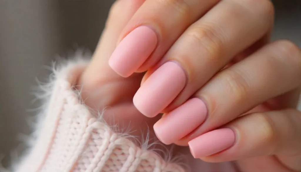 Matte Baby Pink Nails