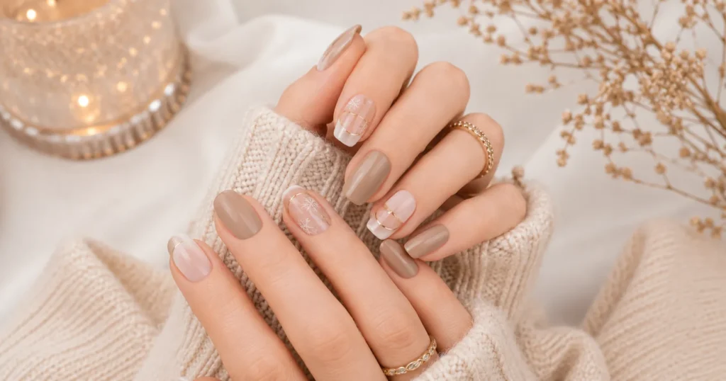 Winter Nail Colors: Shades That Define the Season’s Elegance 14 Minimal Winter Nail Colors with elegant minimalist nail art ideas