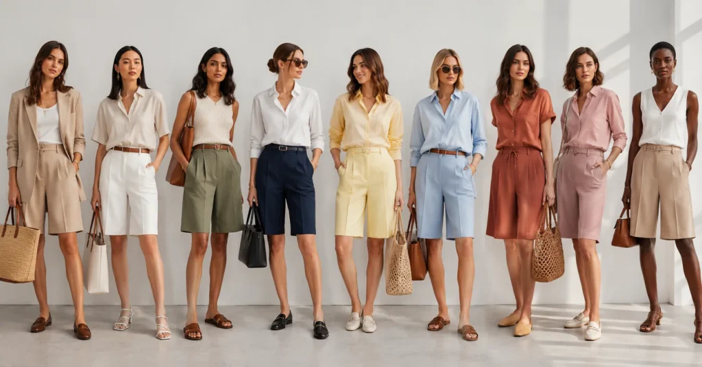 Bermuda Shorts: The Effortless Blend of Comfort and Chic 7 Modern Bermuda Shorts color trends for fashionable women's wardrobes