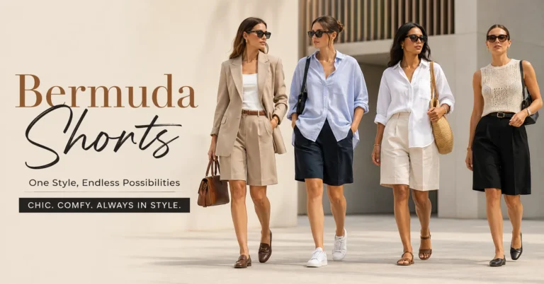 Modern Bermuda Shorts outfit ideas for women featuring stylish everyday and summer fashion inspiration