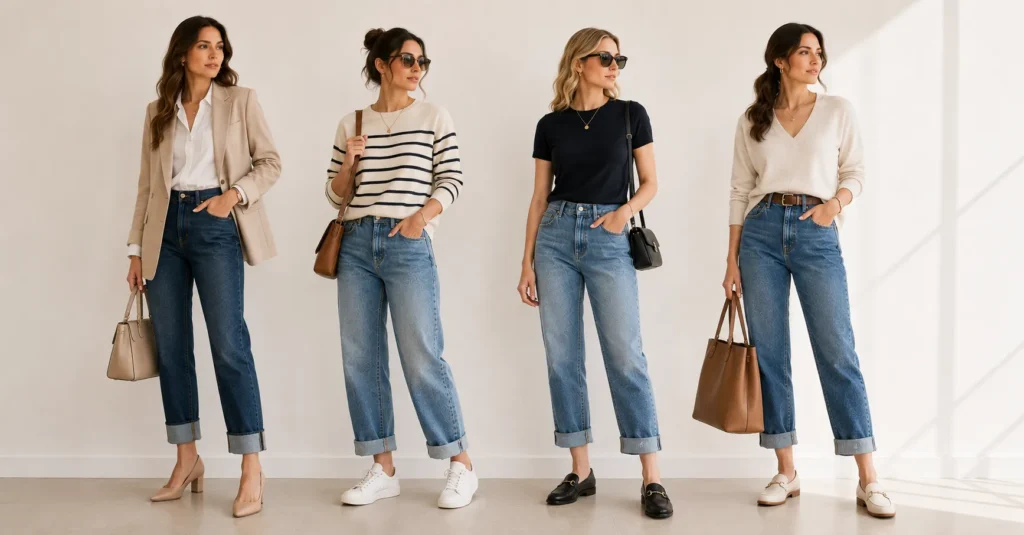 Cuffed Jeans: The Complete Guide to Every Cuff Style and How to Wear Them 13 Modern Cuffed Jeans outfits for the contemporary woman's wardrobe