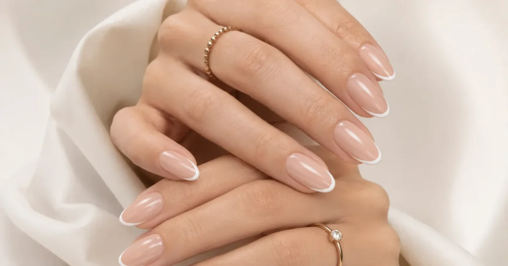 Nude Nails: The Timeless Elegance Every Woman Deserves 6 Modern French Tip Nude Nails with elegant minimalist design