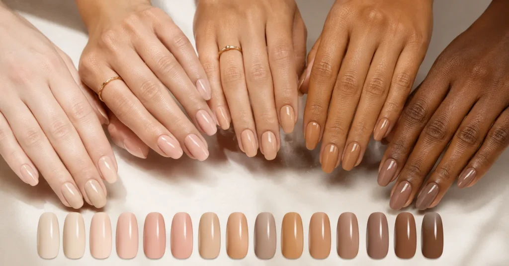 Nude Nails: The Timeless Elegance Every Woman Deserves 3 Nude Nails in different shades for every skin tone
