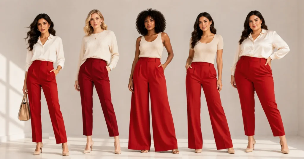 Red Pants: Stunning Outfit Ideas to Instantly Elevate Your Style 9 Red Pants outfit ideas designed for every body shape
