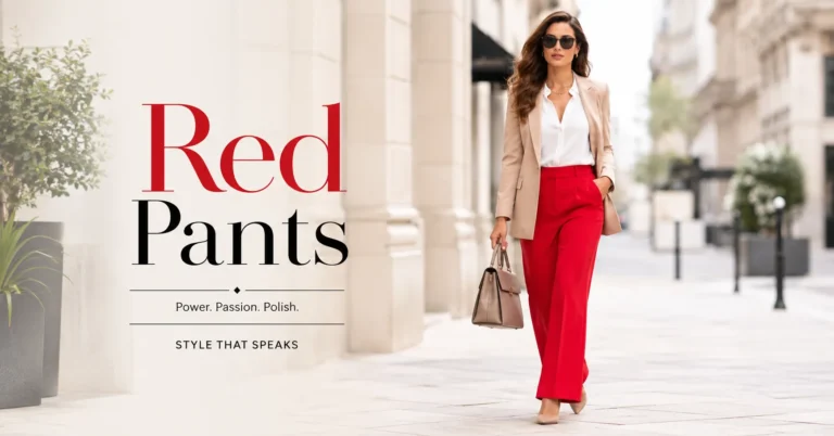 Red Pants outfit inspiration featuring a stylish modern fashion blogger look