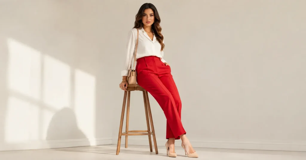 Red Pants: Stunning Outfit Ideas to Instantly Elevate Your Style 3 Red Pants styling representing confidence and bold personal style