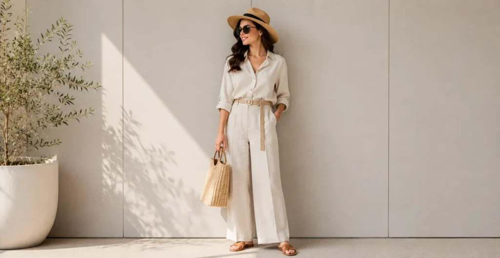 Outfit Ideas: Stylish Looks for Work, Weekends, and Special Events 10 Summer Outfit Ideas featuring breathable linen clothing and elegant warm-weather fashion.