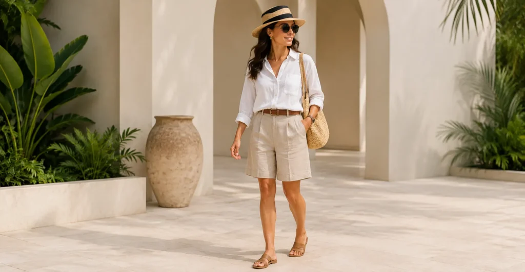 Bermuda Shorts: The Effortless Blend of Comfort and Chic 5 Vacation-ready Bermuda Shorts outfit for stylish summer travel