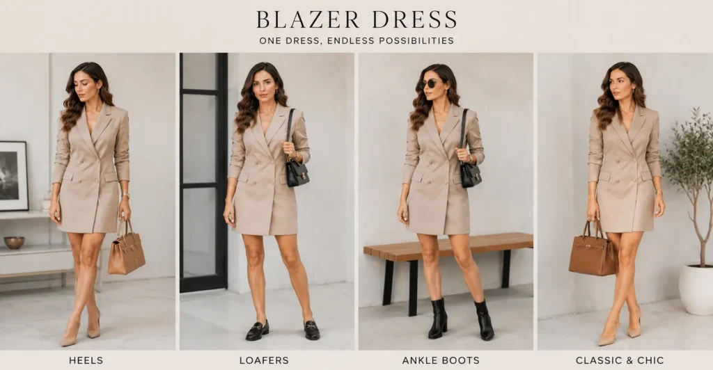 Blazer Dress: Elegant Outfit Ideas for Work, Parties, and Everyday Wear 4 Versatile Blazer Dress outfit ideas for multiple occasions