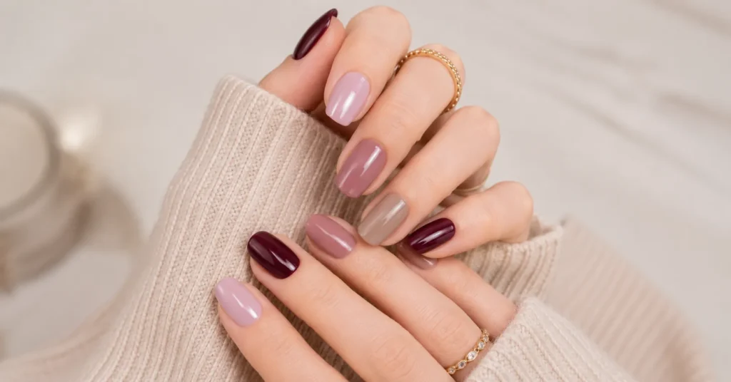 Winter Nail Colors: Shades That Define the Season’s Elegance 15 Winter Nail Colors for fair skin with elegant cool-toned manicure inspiration
