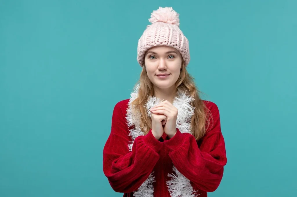 expressive young female posing