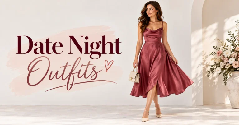 Date Night Outfits featuring a sophisticated midi dress and elegant accessories