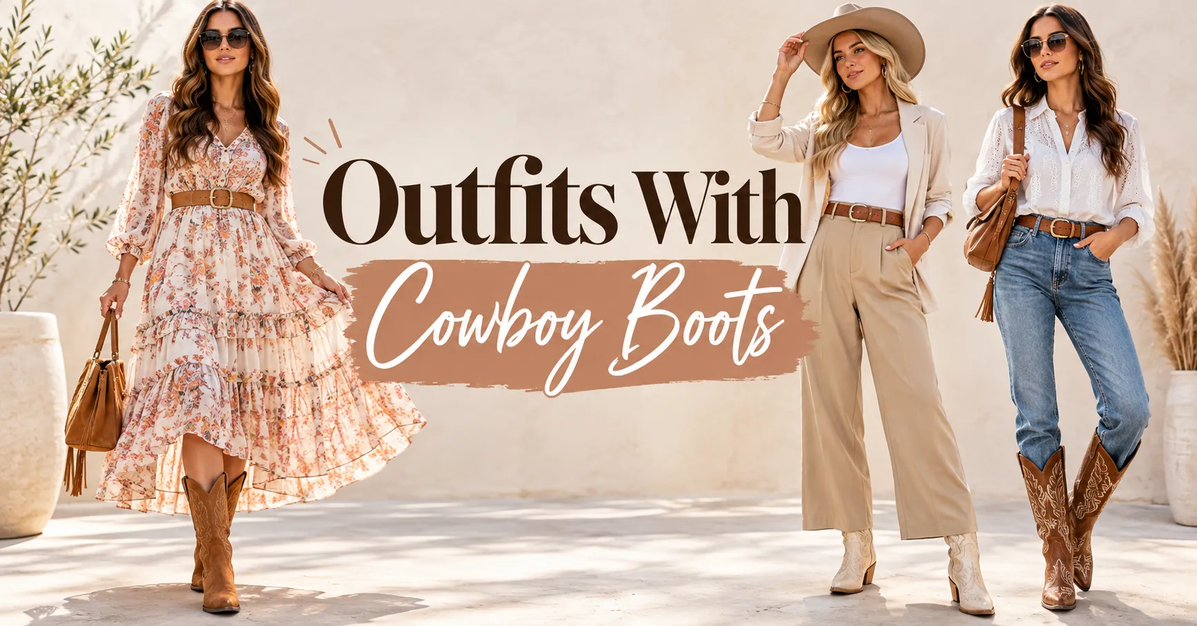 Home 10 Outfits With Cowboy Boots featuring stylish western-inspired women’s fashion looks