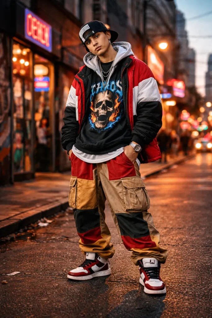 Drippy outfit statement piece featuring bold hoodie and streetwear fashion