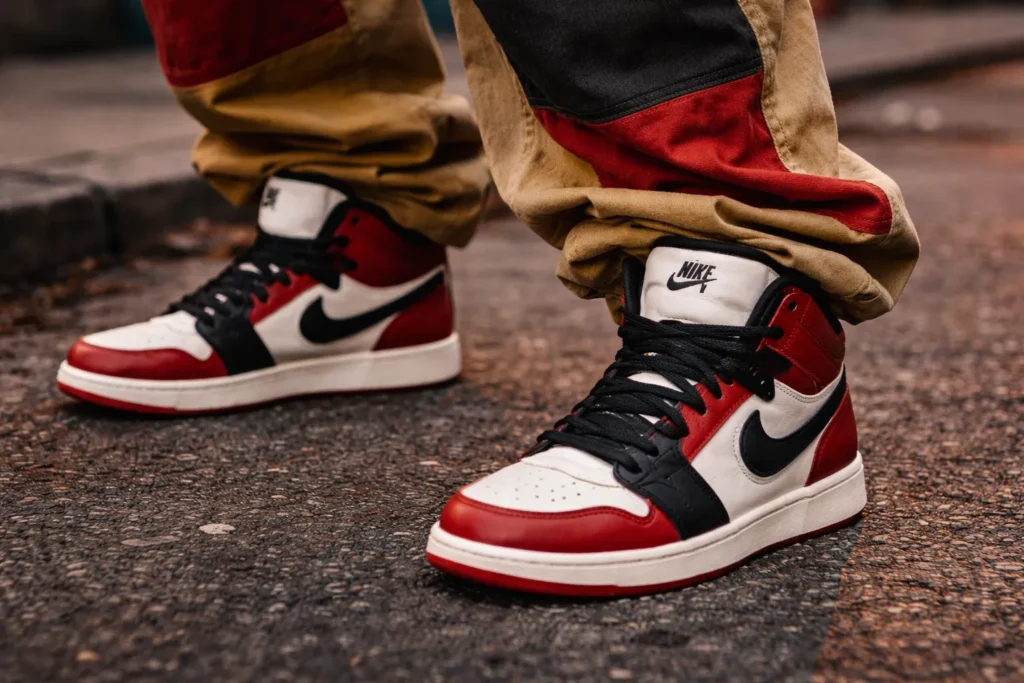 Drippy outfit sneakers completing modern streetwear style