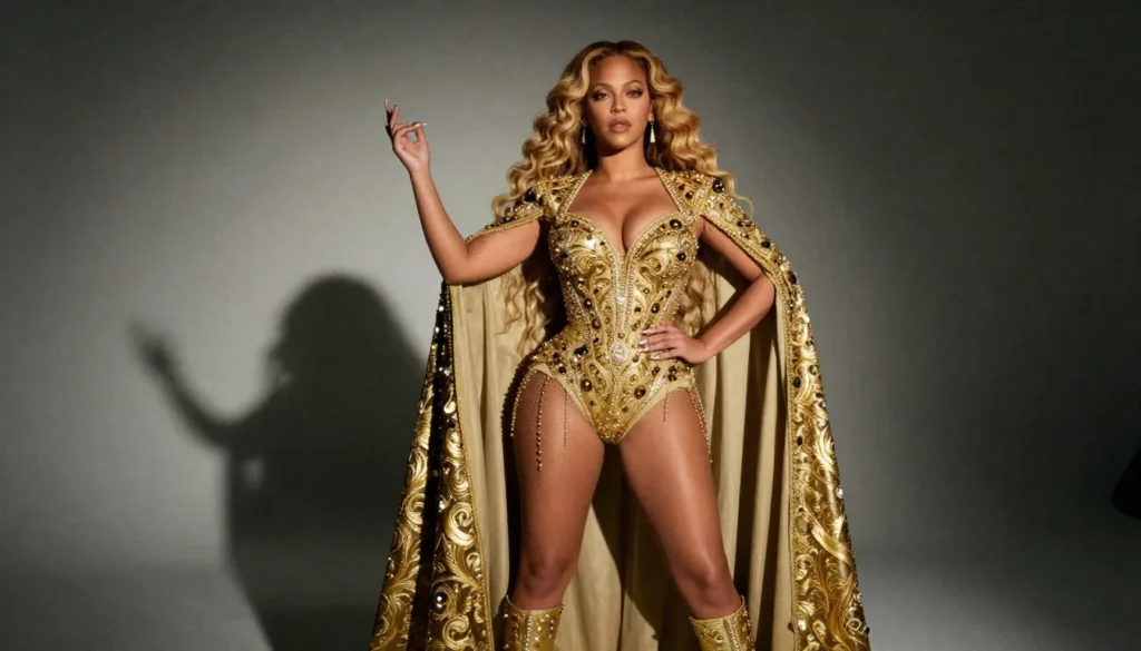 Beychella outfit Nefertiti-inspired opening look from Coachella