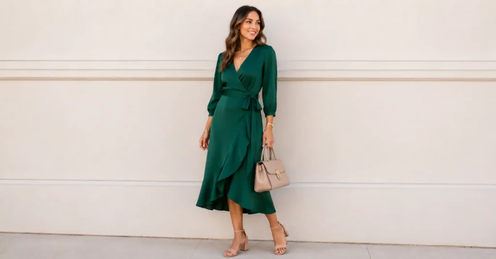 Closet Full, Outfit Empty? Try These Cute Outfit Ideas 3 Cute Outfit Ideas with an elegant wrap dress for special occasions.