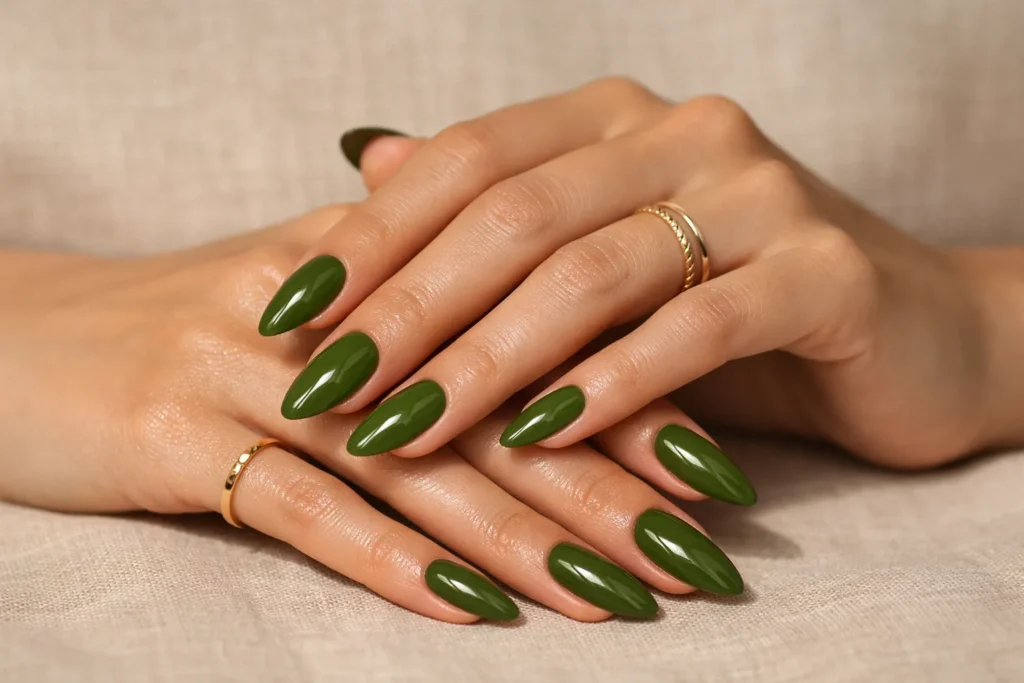 Olive Green Nails