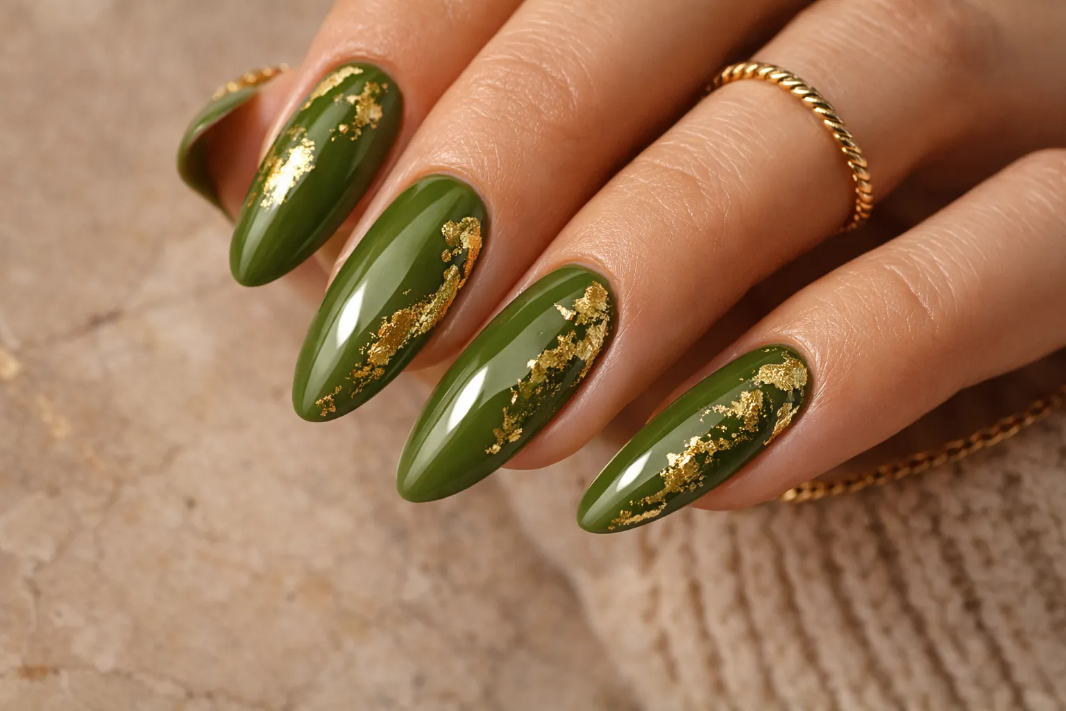 Olive Green Nails