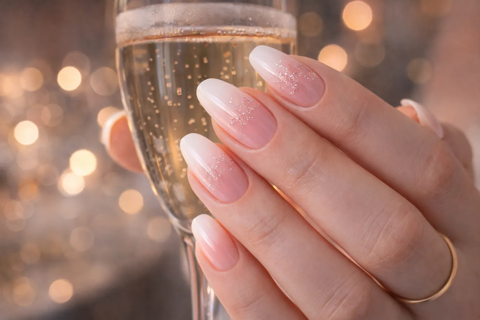 Pink and White Ombre Nails