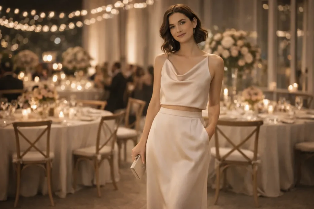 Elegant two piece outfit for evening wear