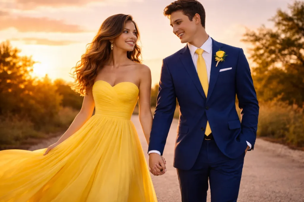 Yellow Prom Dress Couple Guide: Matching Tips, Suit Colors & Trends 9 7 52