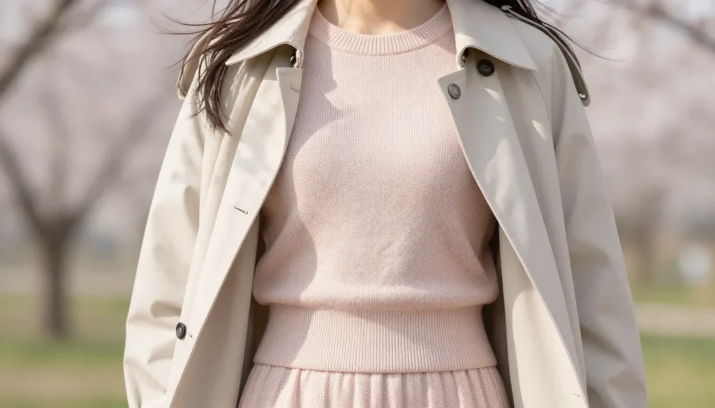 Spring two piece outfit in pastel colors