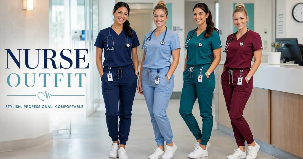 Professional Nurse Outfit ideas featuring stylish modern scrubs for women.