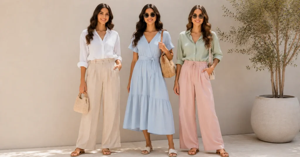 Perfect Summer Outfit for Women in fresh seasonal colors.