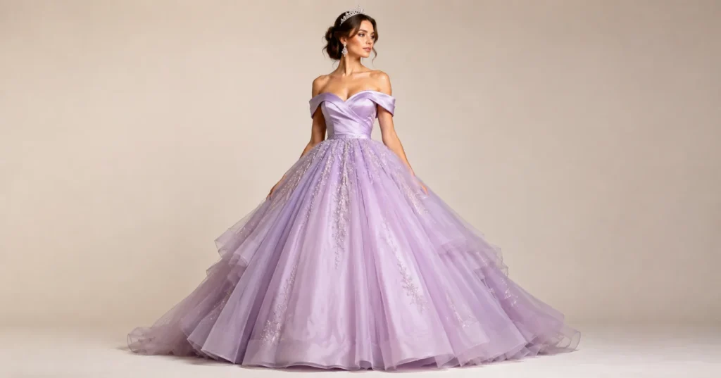 Prom Dresses Guide: Best Styles, Colors & Trends for 2026 8 Elegant ball gown prom dress with classic princess silhouette.