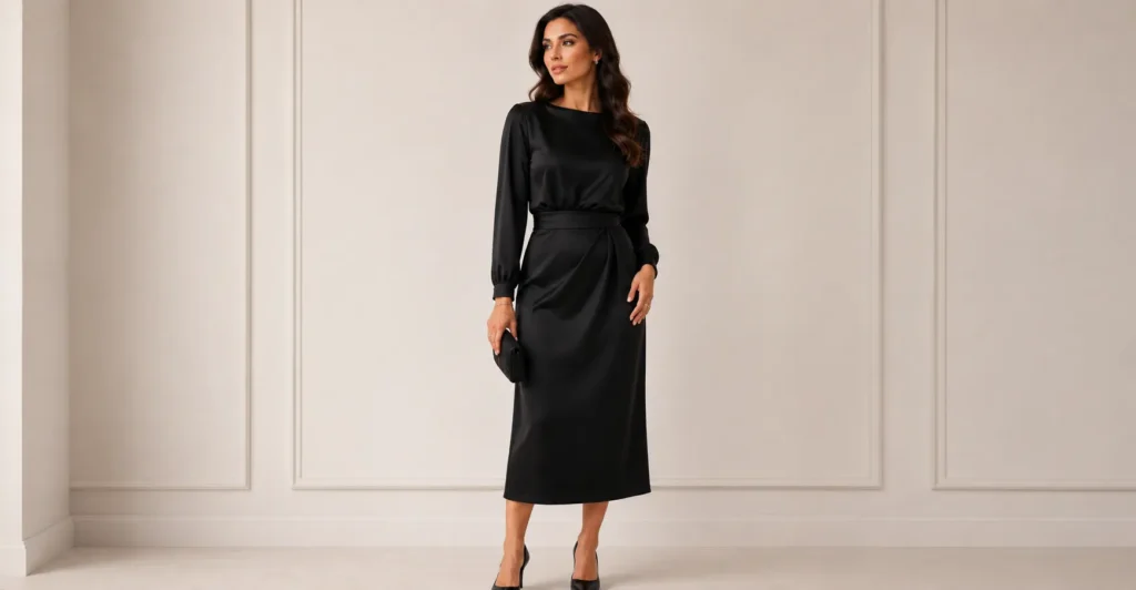 Elegant All Black Outfit for a stylish date night.