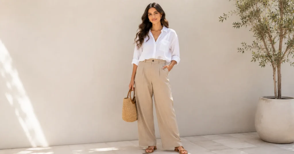 Perfect Summer Outfit for Women with breathable linen clothing.