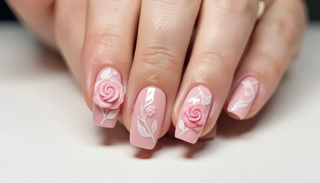 3D Flower Nails: Your Guide to the Floral Manicure 6 3D Flower Nails