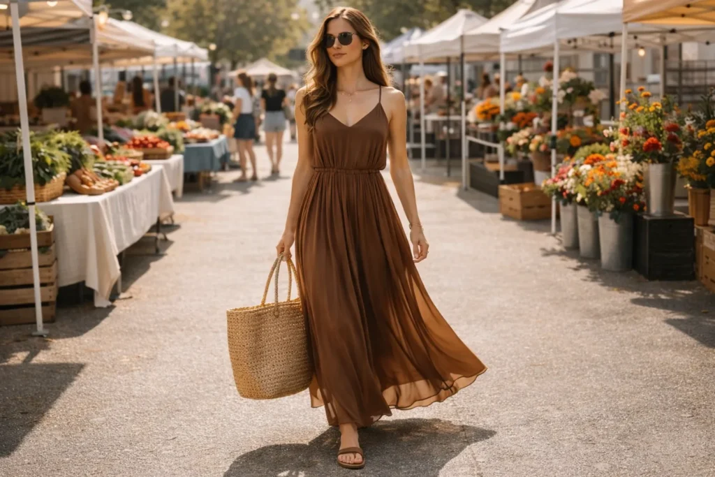 How to Style a Brown Maxi Dress for Any Occasion 3 2 13