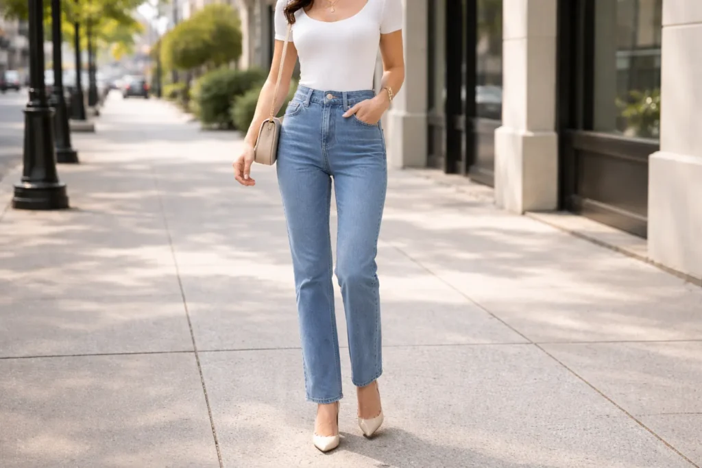 women wearing size 30 jeans outfit