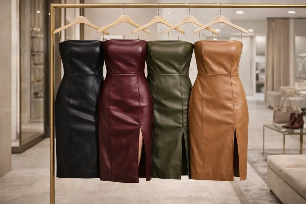 different leather dress colors for women