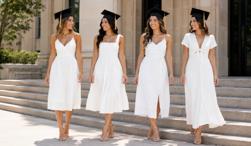 The Perfect White Graduation Dress: Styles, Trends & Tips 7 Breathable cotton and linen White Graduation Dress styles for warm weather.