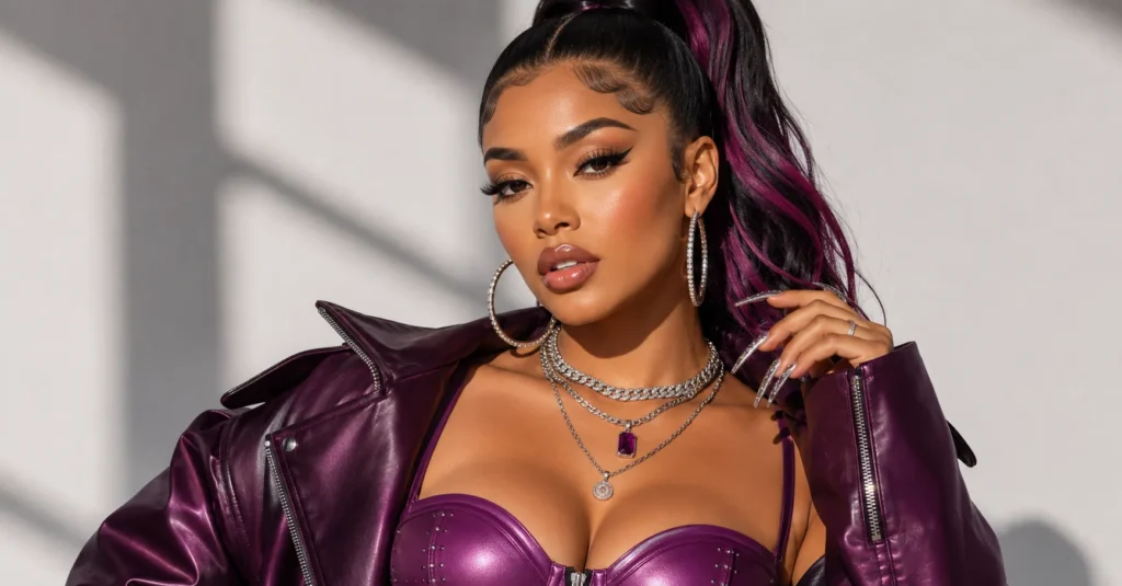 Cardi B Concert Outfits completed with bold concert hair, dramatic makeup, and glamorous accessories